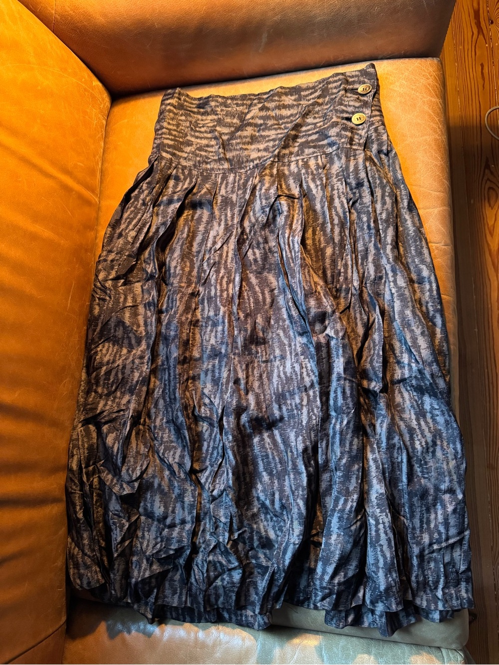 Comme des Garcons Pattern pleated animal print Midi Maxi skirt vintage